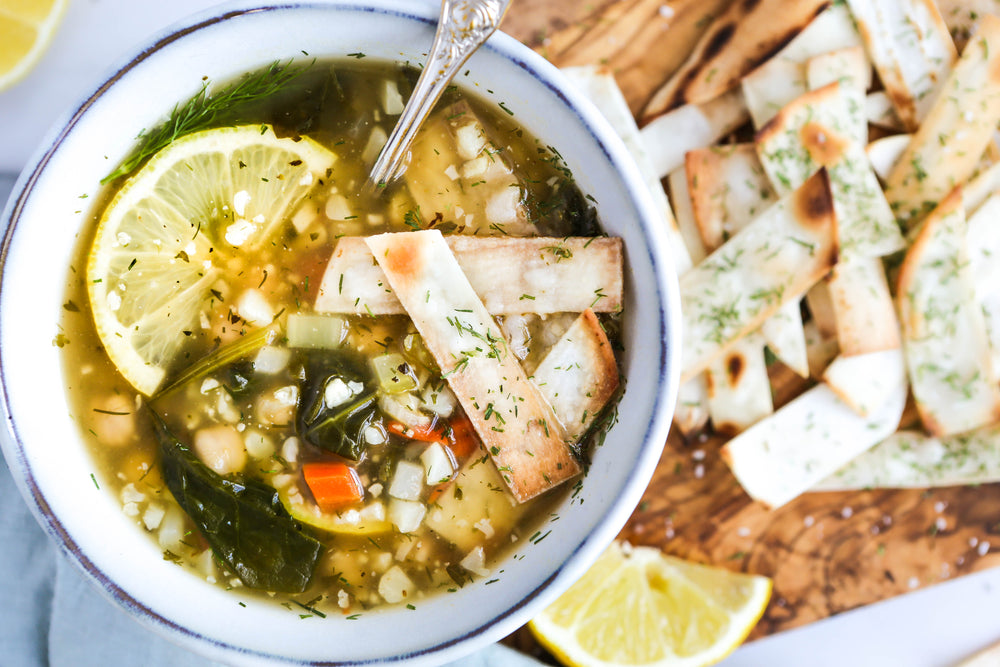 Lemon Chickpea and "Rice" Soup